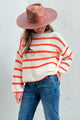 Relaxed jumper, orange stripes