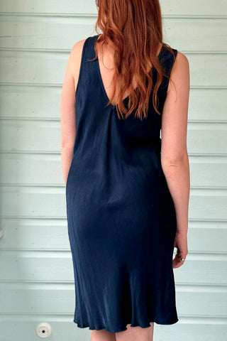 Rosalea viscose dress, navy