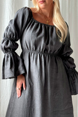 Rosita linen dress, graphite