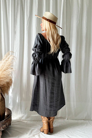 Rosita linen dress, graphite