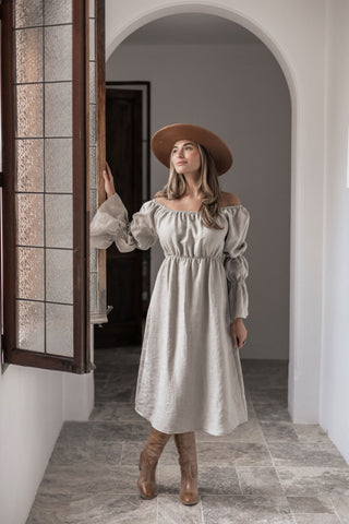 Rosita linen dress, natural