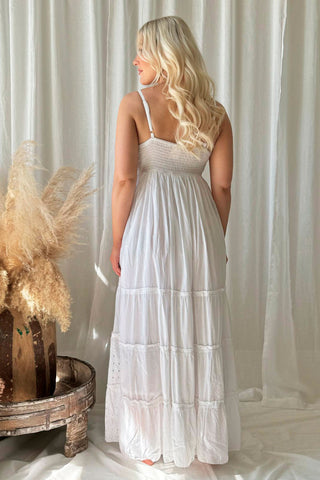 Salma cotton dress, white