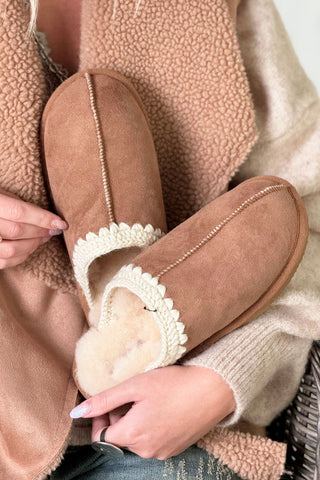 Selina slippers, chestnut