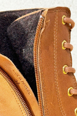 Selma leather boots, cognac