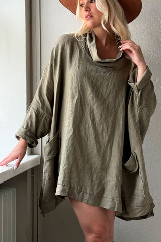 Shaia linen tunic, khaki