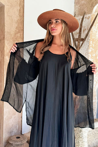 Silk kimono, black