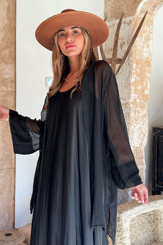 Silk kimono, black