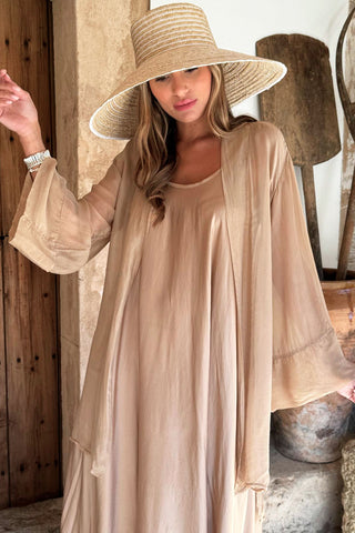 Silk kimono, caramel