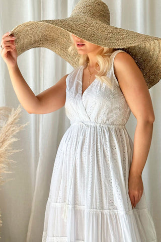 Sunarti cotton dress, white
