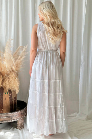 Sunarti cotton dress, white