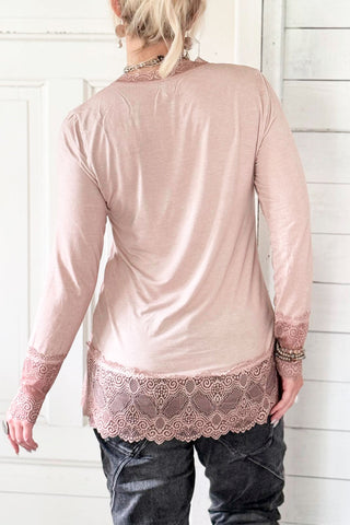 True romance lace top, rose