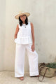 Mallorca linen pants, white