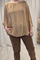 Jodie silk blend shirt, caramel