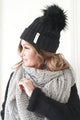 Pom-pom beanie, black