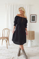 Amalfi linen dress, black