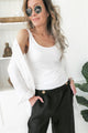 Bamboo basic top, white