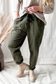 Comfy joggers, camo green