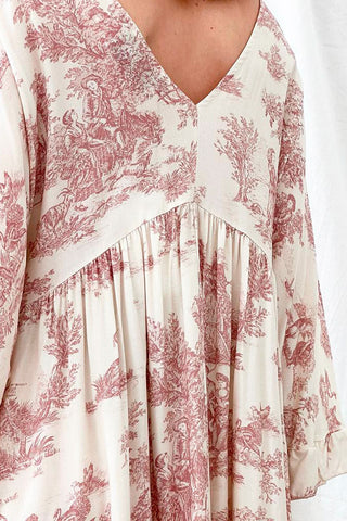 Provence viskoosimekko, rose toile